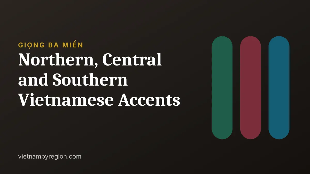 Illustrated cover for Northern, Central and Southern Vietnamese Accents Explained (Giọng ba miền), Vietnam